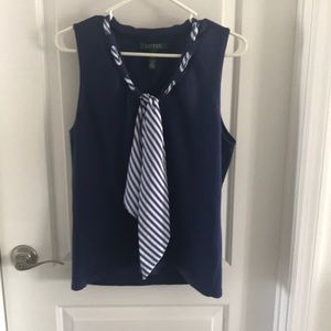 Ralph Lauren blue knot sailor top with scarf